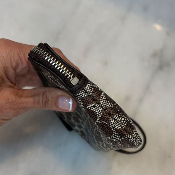 Coach Saffiano Leather Mini C Signature Logo Pouch Clutch Wristlet - Picture 11 of 14